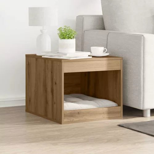  kézműves tölgy színű szerelt fa macskaalomdoboz 47 x 59 x 42 cm