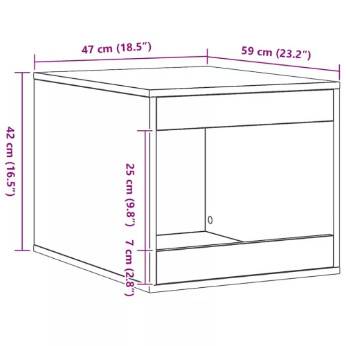  kézműves tölgy színű szerelt fa macskaalomdoboz 47 x 59 x 42 cm