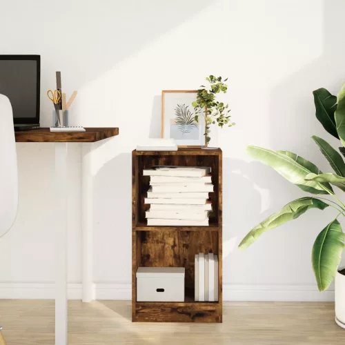  füstös tölgy színű szerelt fa könyvszekrény 40 x 24 x 76 cm