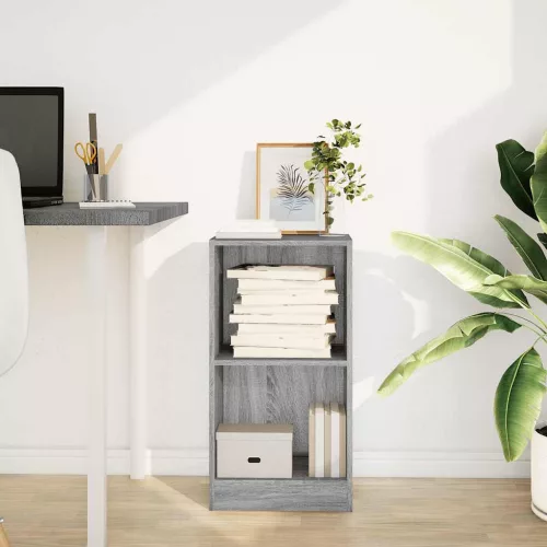  szürke sonoma színű szerelt fa könyvespolc 40 x 24 x 76 cm