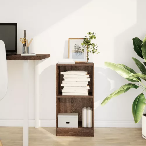  barna tölgy színű szerelt fa könyvszekrény 40 x 24 x 76 cm