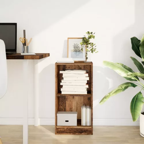  antik fa színű szerelt fa könyvespolc 40 x 24 x 76 cm