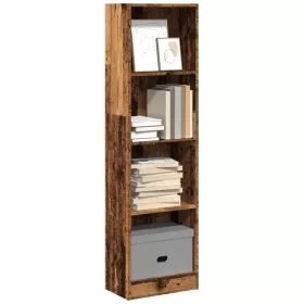  antik fa színű szerelt fa könyvespolc 40 x 24 x 143 cm