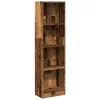  antik fa színű szerelt fa könyvespolc 40 x 24 x 143 cm