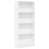  fehér szerelt fa könyvespolc 60 x 24 x 143 cm