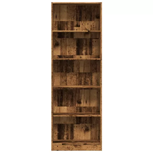  antik fa színű szerelt fa könyvespolc 60 x 24 x 176 cm