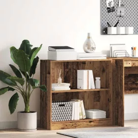  antik fa színű szerelt fa könyvespolc 80 x 24 x 76 cm