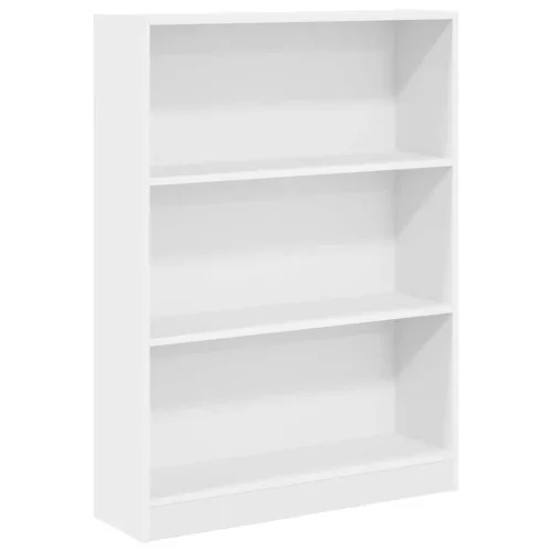  fehér szerelt fa könyvespolc 80 x 24 x 109 cm