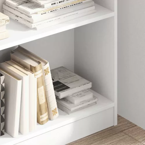  fehér szerelt fa könyvespolc 80 x 24 x 109 cm