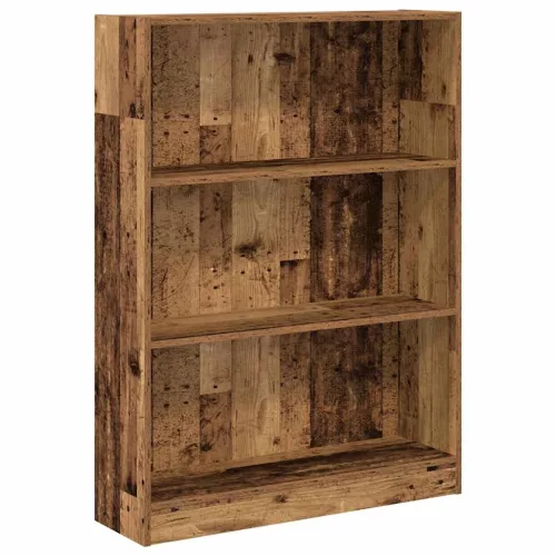  antik fa színű szerelt fa könyvespolc 80 x 24 x 109 cm