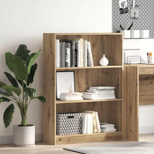  kézműves tölgy szerelt fa könyvespolc 80 x 24 x 109 cm