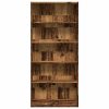  antik fa színű szerelt fa könyvespolc 80 x 24 x 176 cm