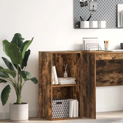  füstös tölgy színű szerelt fa könyvespolc 40 x 30 x 77 cm