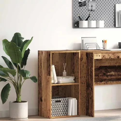  antik fa színű szerelt fa könyvespolc 40 x 30 x 77 cm