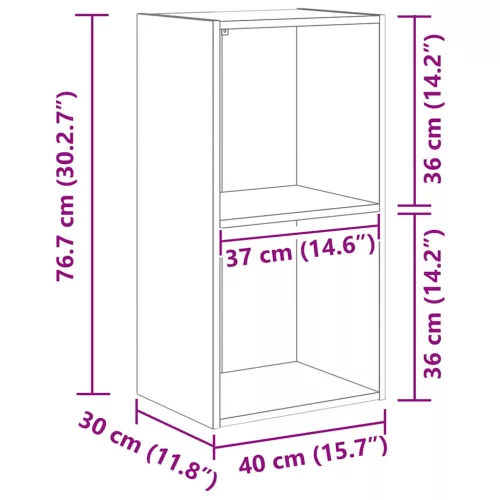  kézműves tölgy szerelt fa könyvespolc 40 x 30 x 77 cm