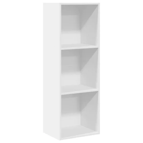  fehér szerelt fa könyvespolc 40 x 30 x 114 cm