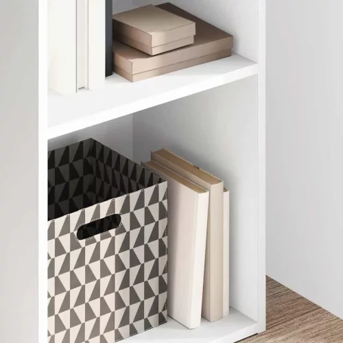  fehér szerelt fa könyvespolc 40 x 30 x 152 cm