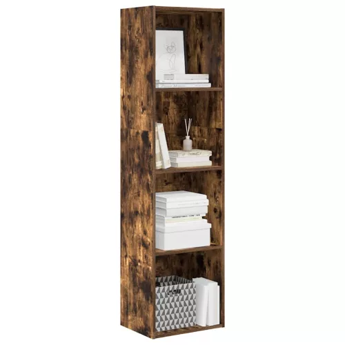  füstös tölgy színű szerelt fa könyvespolc 40 x 30 x 152 cm