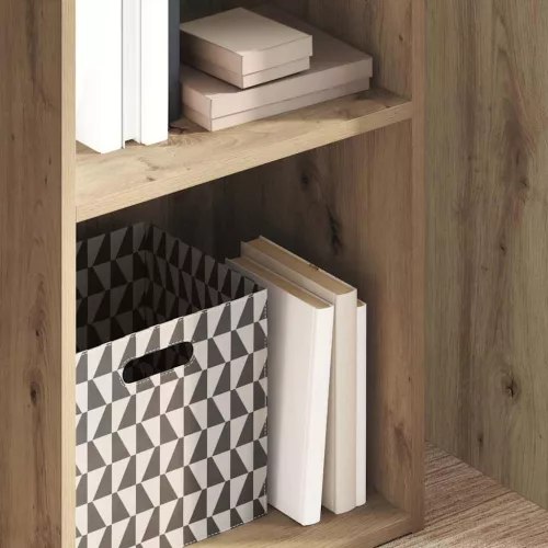  kézműves tölgy színű szerelt fa könyvespolc 40 x 30 x 152 cm