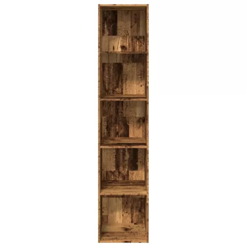  antik fa színű szerelt fa könyvespolc 40 x 30 x 189 cm