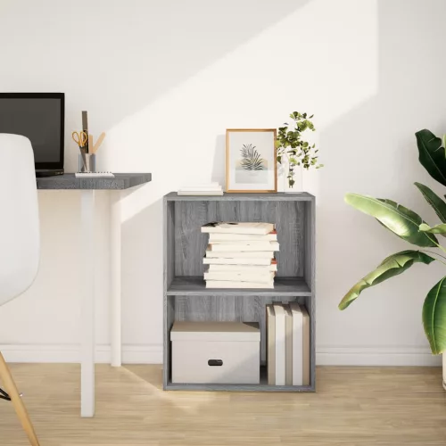  szürke sonoma színű szerelt fa könyvespolc 60 x 30 x 77 cm