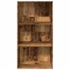  antik fa színű szerelt fa könyvespolc 60 x 30 x 114 cm