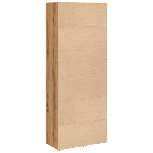  kézműves tölgy színű szerelt fa könyvespolc 60 x 30 x 152 cm