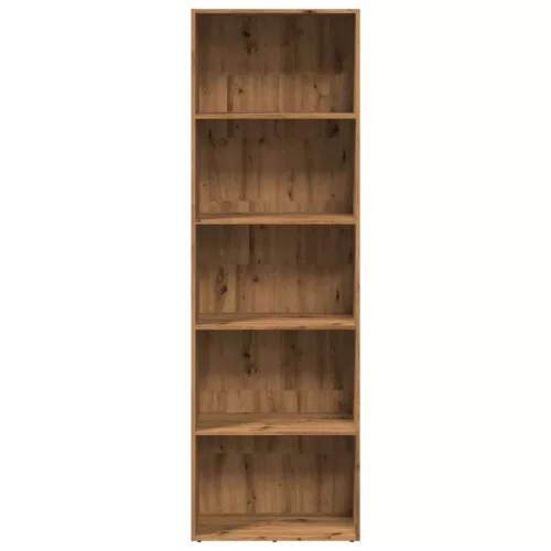  kézműves tölgy színű szerelt fa könyvespolc 60 x 30 x 189 cm