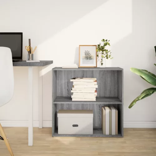  szürke sonoma színű szerelt fa könyvespolc 80 x 30 x 77 cm