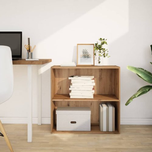  kézműves tölgy színű szerelt fa könyvespolc 80 x 30 x 77 cm