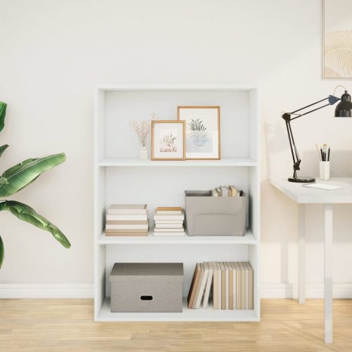  fehér szerelt fa könyvespolc 80 x 30 x 114 cm