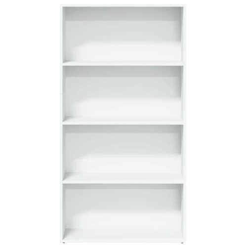  fehér szerelt fa könyvespolc 80 x 30 x 152 cm