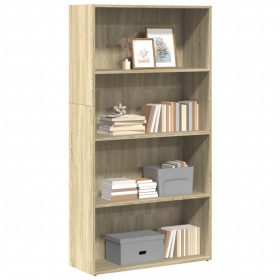    sonoma tölgy színű szerelt fa könyvespolc 80 x 30 x 152 cm