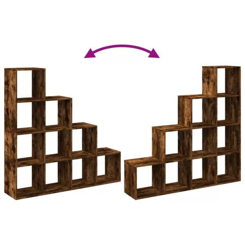  4 szintes füstös tölgy elválasztó könyvespolc 131,5x29x131,5 cm