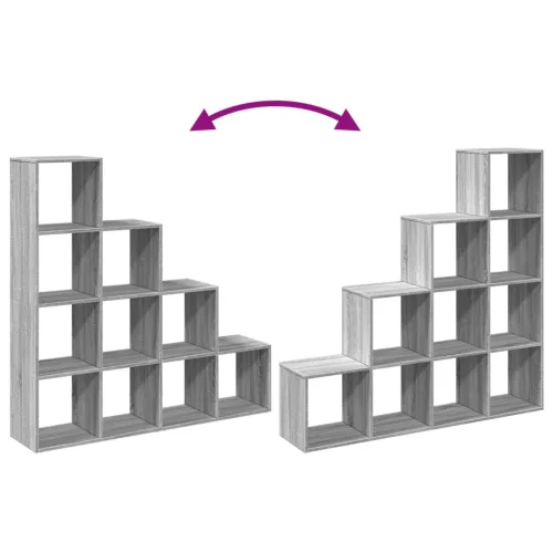  4 szintes szürke sonoma elválasztó könyvespolc 131,5x29x131,5cm
