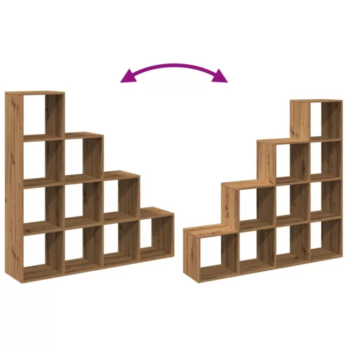  4 szintes kézműves fa elválasztó könyvespolc 131,5x29x131,5 cm