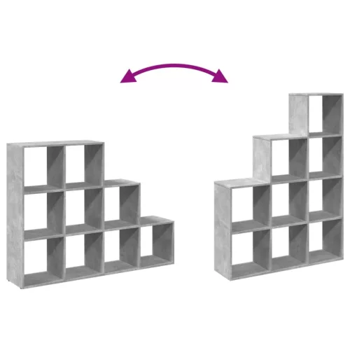  3 szintes betonszürke szerelt fa könyvespolc 137,5x29x103,5 cm