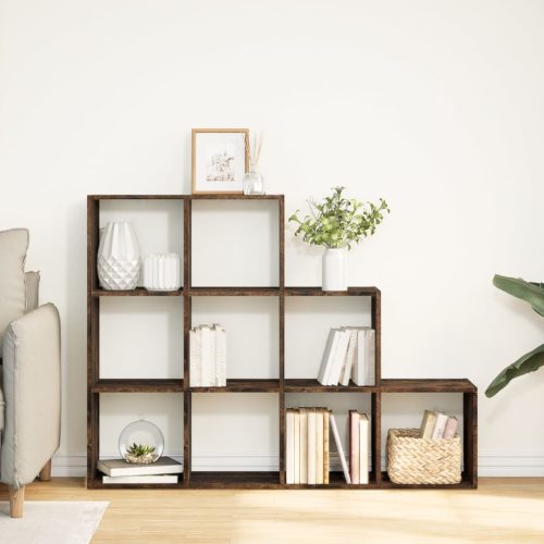  3 szintes füstös tölgy elválasztó könyvespolc 137,5x29x103,5 cm