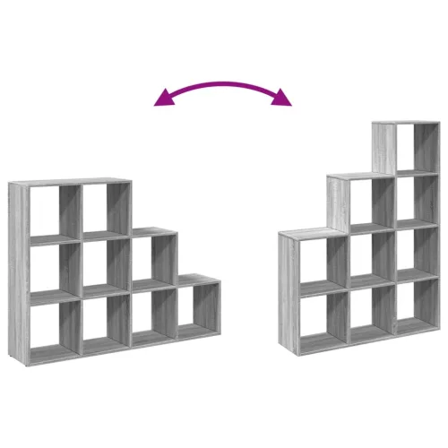  3 szintes szürke sonoma elválasztó könyvespolc 137,5x29x103,5cm