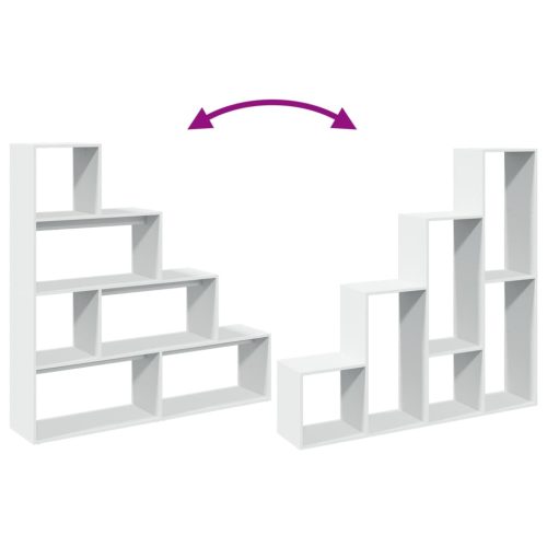  4 szintes fehér fa elválasztó könyvespolc 143,5 x 29 x 143,5 cm