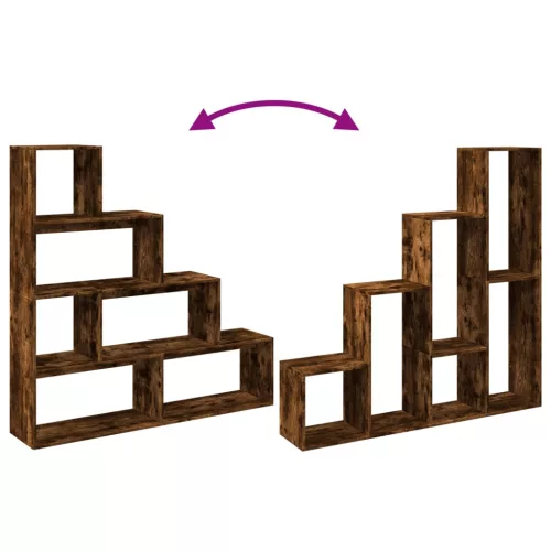  4 szintes füstös tölgy elválasztó könyvespolc 143,5x29x143,5 cm