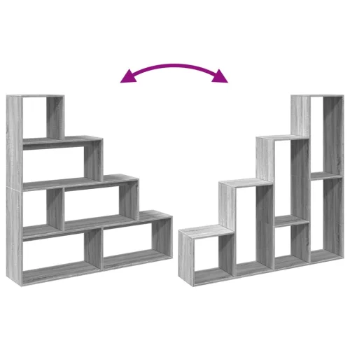 4 szintes szürke sonoma elválasztó könyvespolc 143,5x29x143,5cm