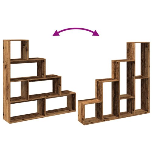  4 szintes antik színű elválasztó könyvespolc 143,5x29x143,5 cm