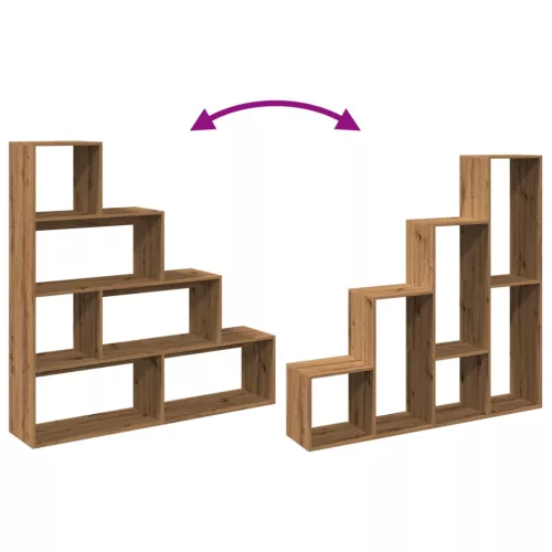  4 szintes kézműves fa elválasztó könyvespolc 143,5x29x143,5 cm