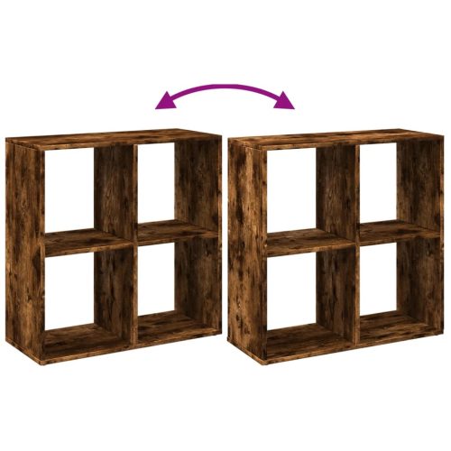  füstös tölgy szerelt fa elválasztó könyvespolc 69,5x29x69,5 cm