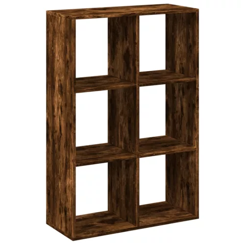  füstös tölgy szerelt fa elválasztó könyvespolc 69,5x29x103,5 cm