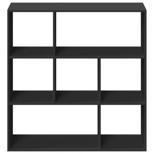  fekete szerelt fa térelválasztó könyvespolc 102x29x103,5 cm