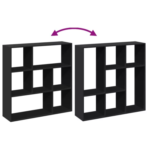  fekete szerelt fa térelválasztó könyvespolc 102x29x103,5 cm