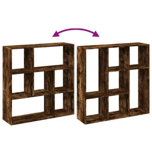  füstös tölgy szerelt fa elválasztó könyvespolc 102x29x103,5 cm