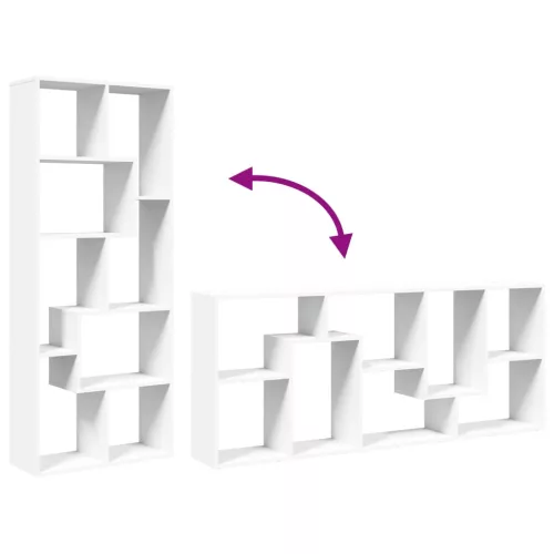  fehér szerelt fa térelválasztó könyvespolc 67 x 25 x 161,5 cm